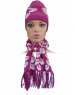 Acrylic Kids Cap with muffler set Purple